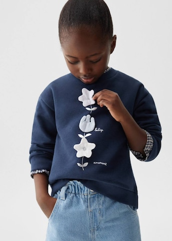 MANGO KIDS Sweatshirt 'FLOWER' i blå