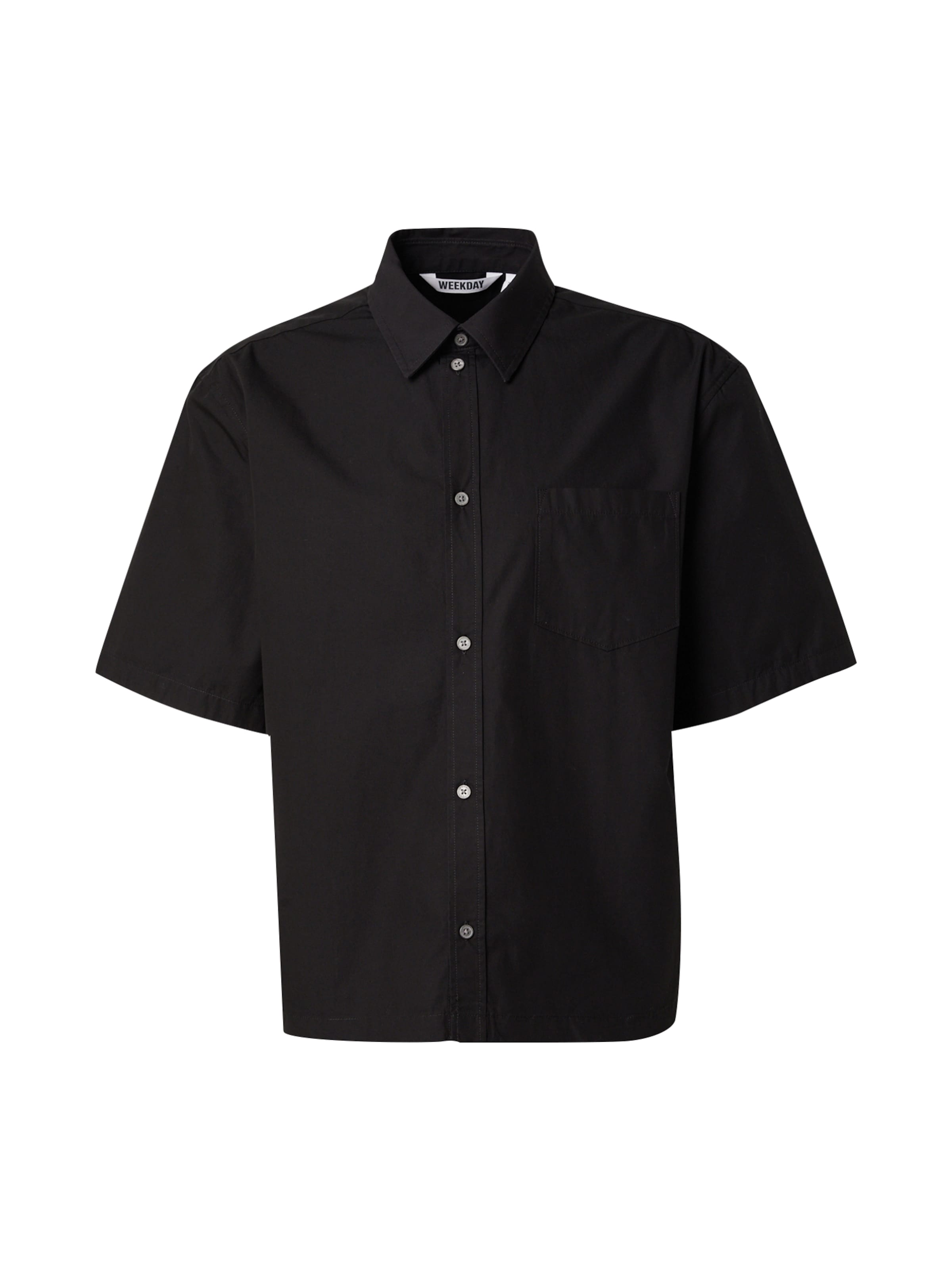 WEEKDAY Comfort Fit Πουκάμισο σε μαύρο: μπροστά