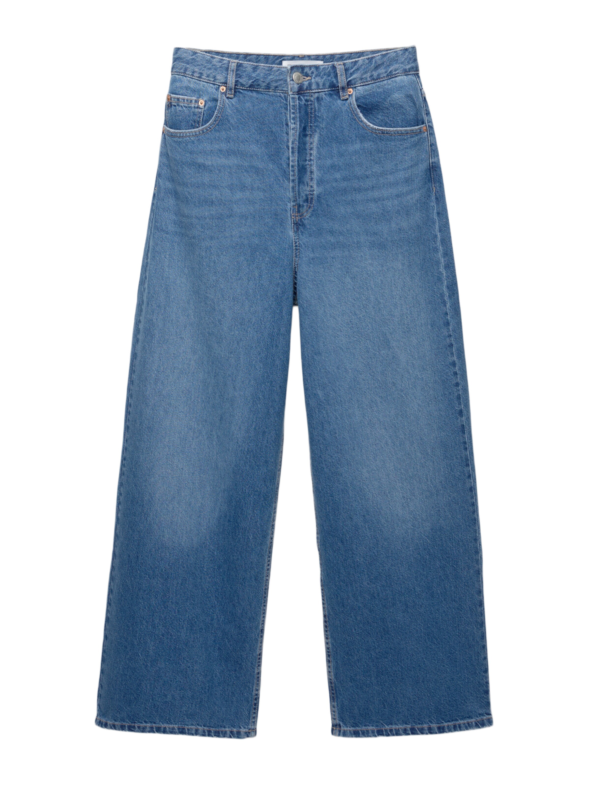 Pull&Bear Wide Leg Jeans in Blau: Vorderseite