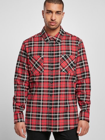 Urban Classics Regular fit Button Up Shirt 'Roots' in Red
