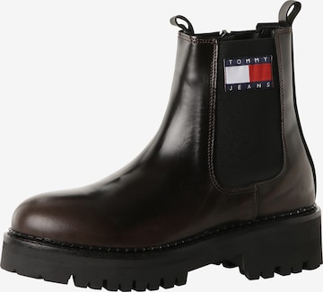 Tommy Jeans Chelsea boots in Bruin: voorkant