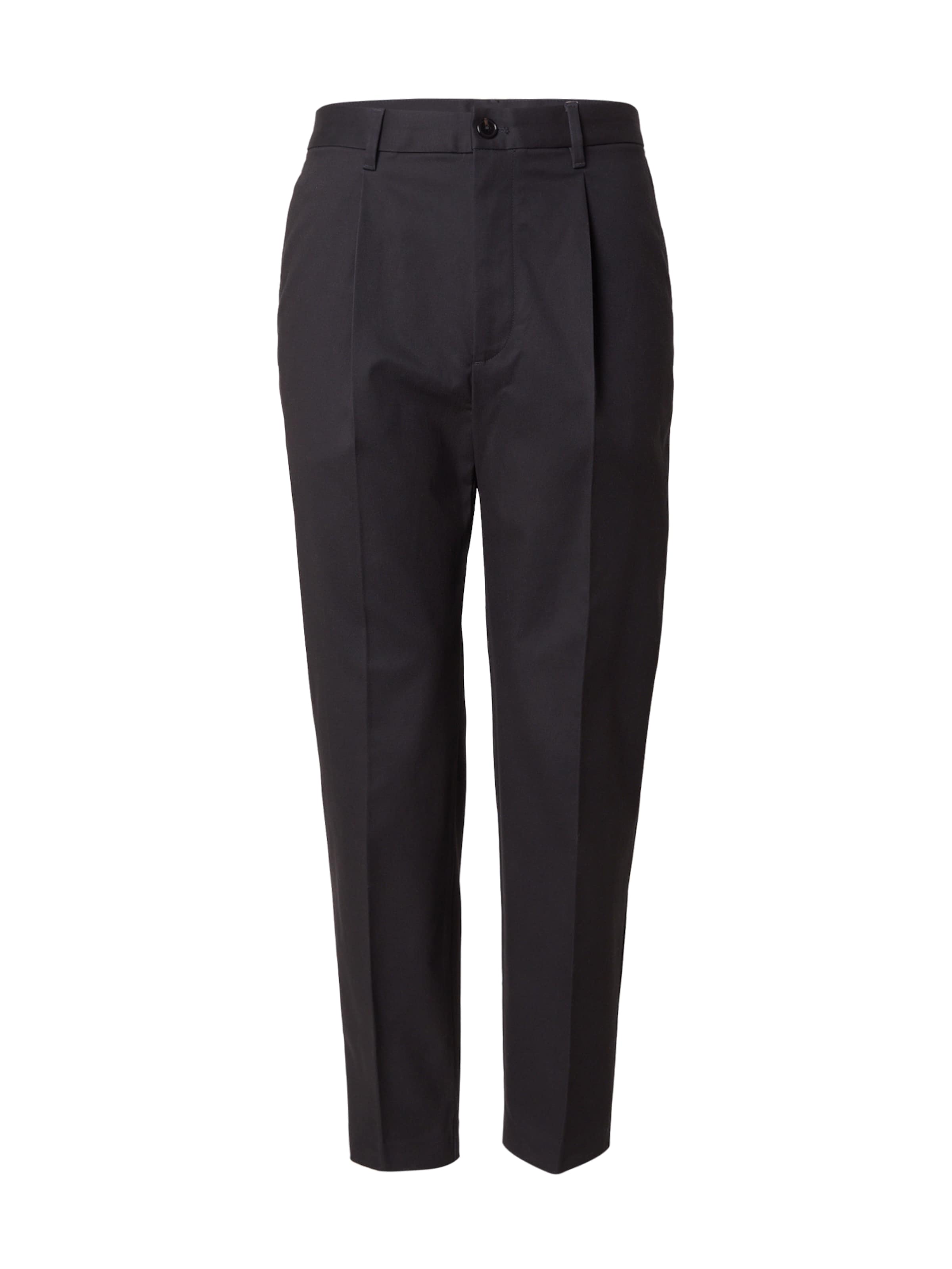 Calvin Klein Конический (Tapered) Плиссированные брюки в Черный: спереди