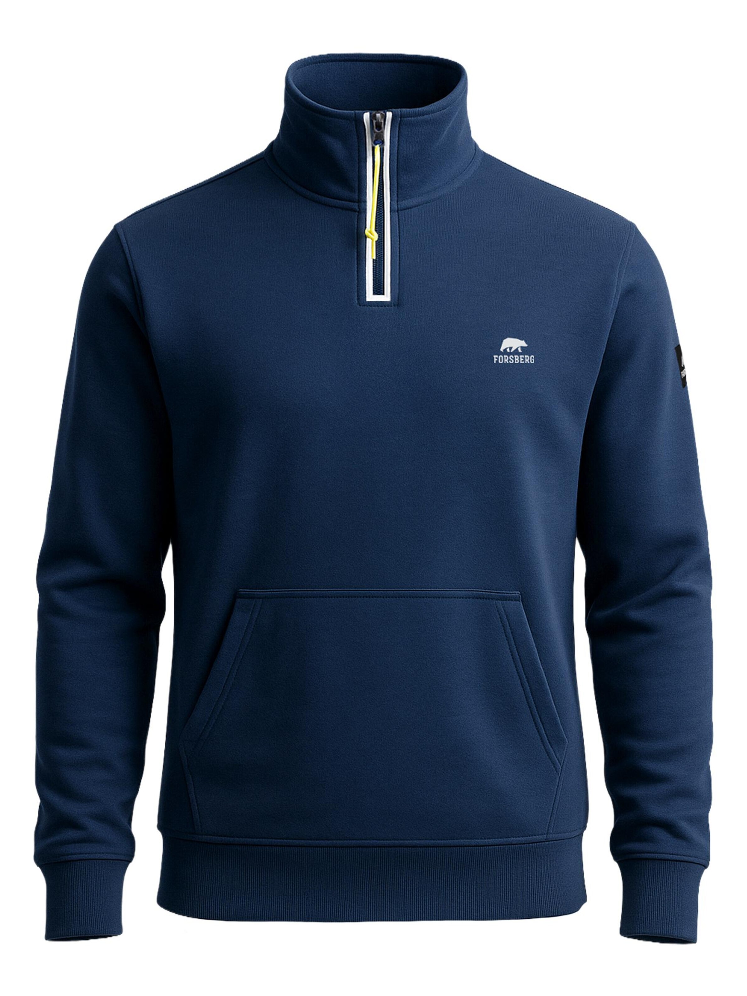FORSBERG Sweatshirt 'Half Zip Sweatshirt' in Blue: front