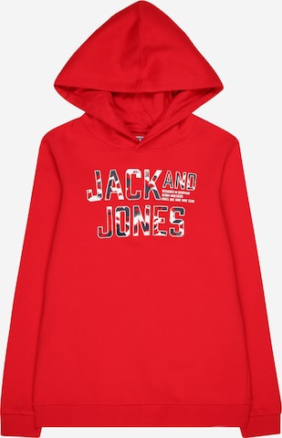 Sweat 'PEACE WALKER' Jack & Jones Junior en rouge : devant