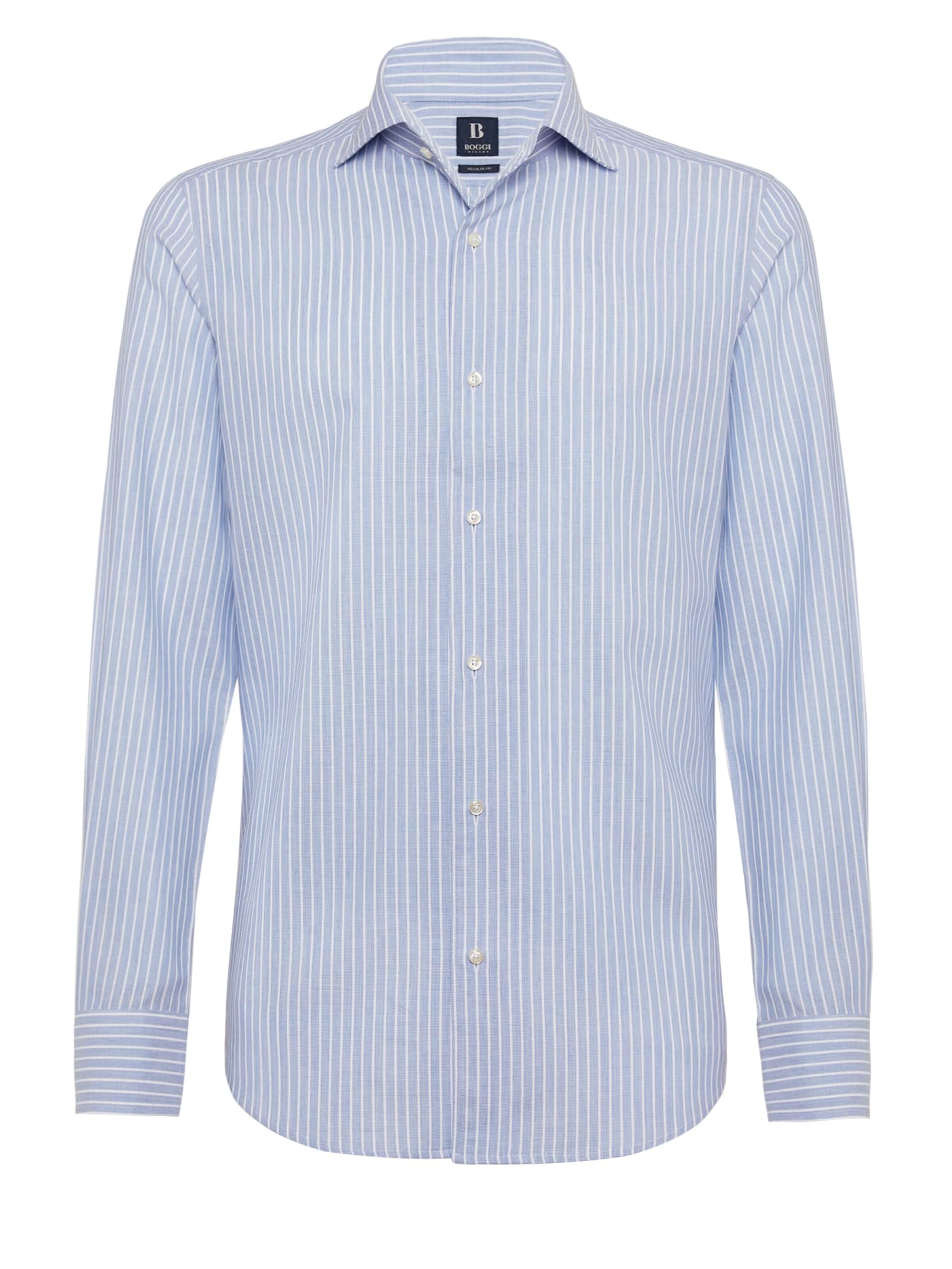 Coupe regular Chemise Boggi Milano en bleu : devant