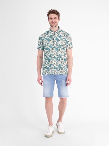 LERROS Sommerliches Poloshirt mit angesagtem, floralem Printmuster in Weiß: Vorderseite
