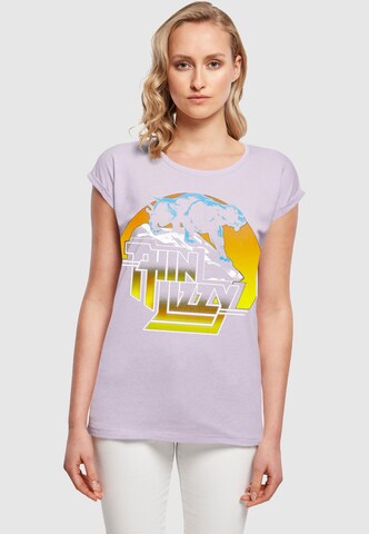 Merchcode T-Shirt 'Thin Lizzy - TL Panther' in Lila: Vorderseite