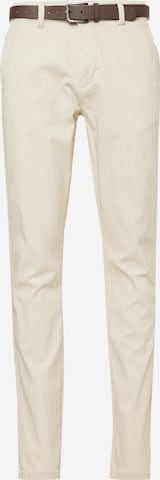 Coupe slim Pantalon chino Lindbergh en blanc : devant