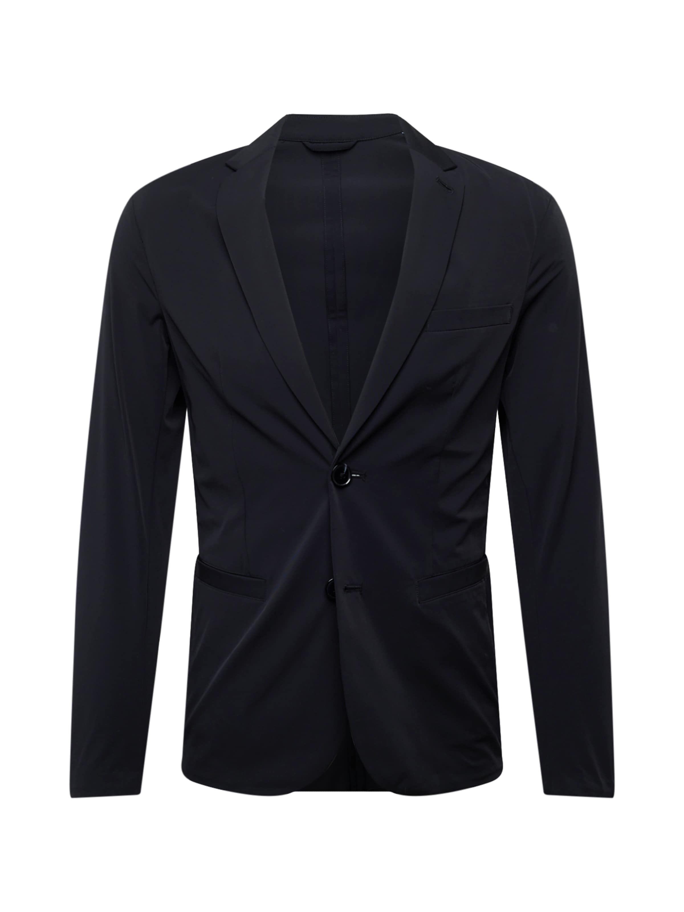 ARMANI EXCHANGE Slim Fit Бизнес сако в черно: отпред
