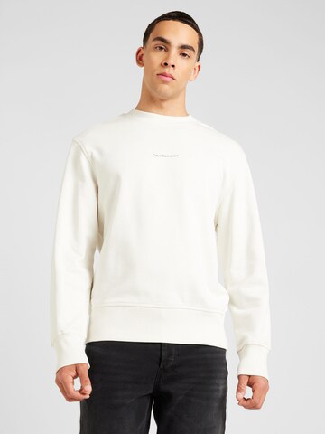 Sweat-shirt 'CITY GRID MAP' Calvin Klein Jeans en blanc