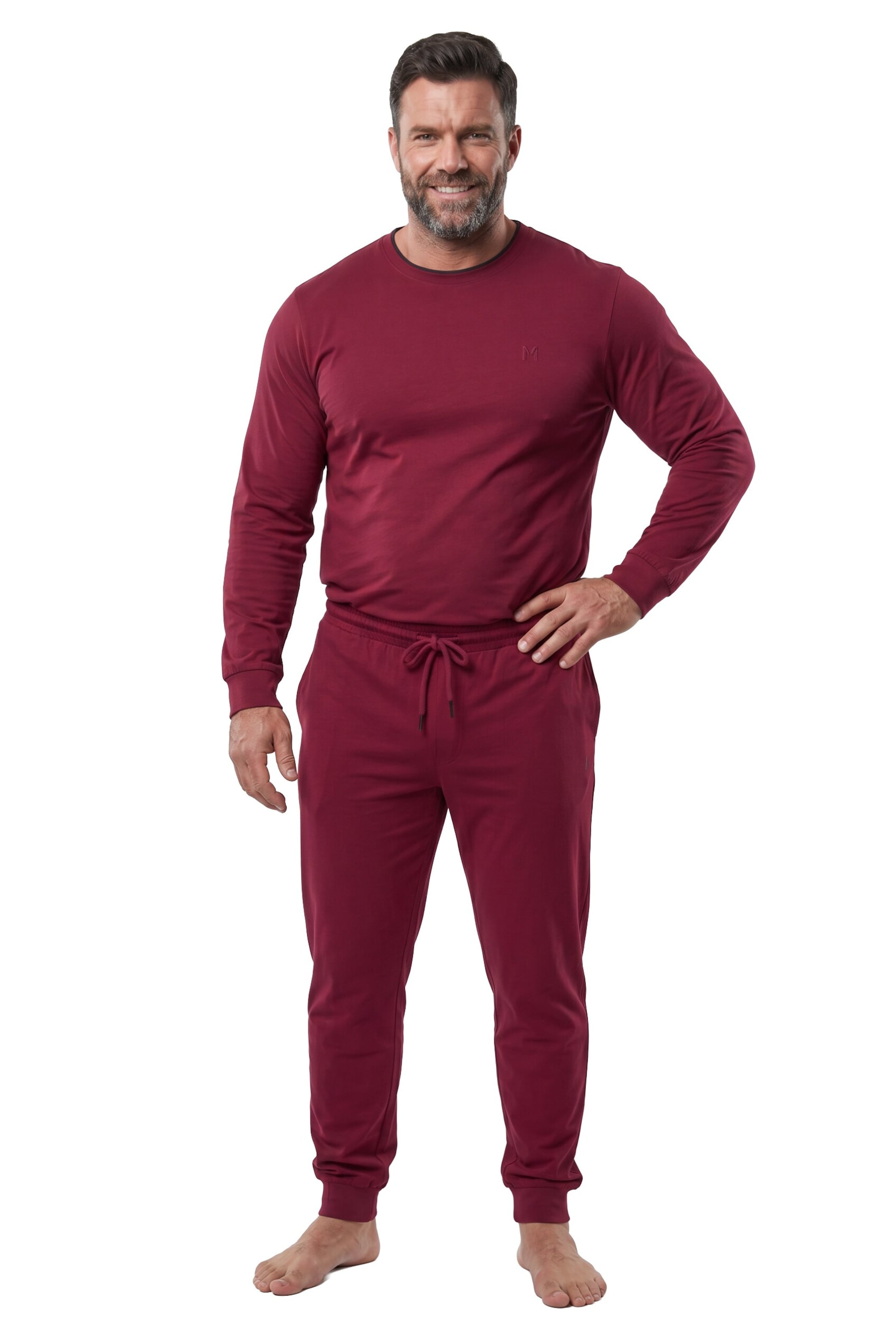 Men Plus Pyjama in Rot: Vorderseite