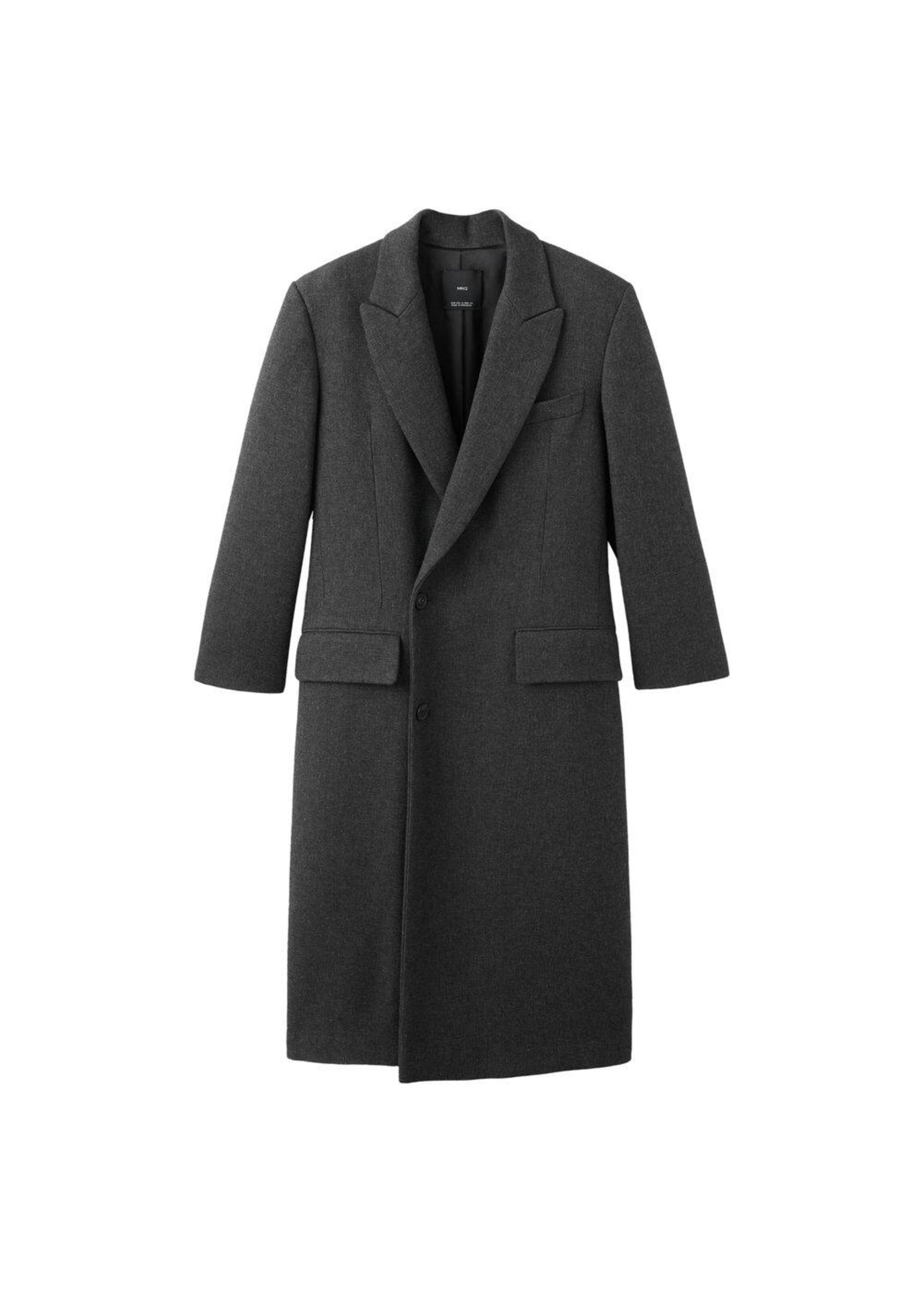 MANGO Mantel santana in Grau: Vorderseite