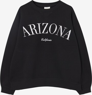 Pull&Bear Sweatshirt in Zwart: voorkant