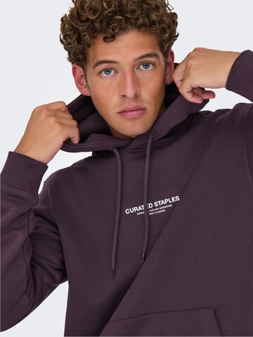 Only & Sons Sweatshirt 'ONSCURATED' in Lila