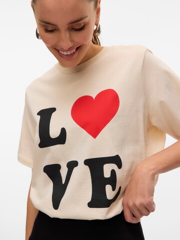 T-shirt 'VALERIE CATY' VERO MODA en beige