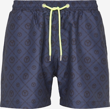 Carlo Colucci Board Shorts 'Carazzato' in Blue: front