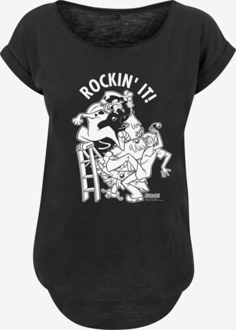 Maglietta 'Rockin' It Christmas' di F4NT4STIC in nero: frontale