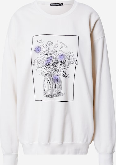 Nasty Gal Sweatshirt in ecru / lila / schwarz, Produktansicht