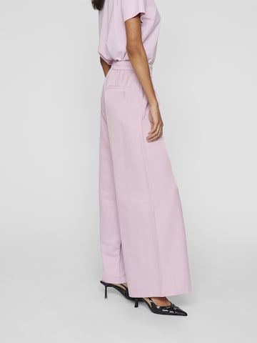 VILA Wide leg Pleat-Front Pants in Pink