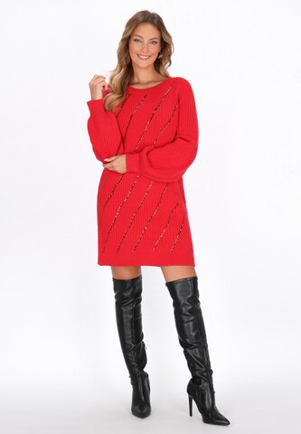 faina Knit dress in Red