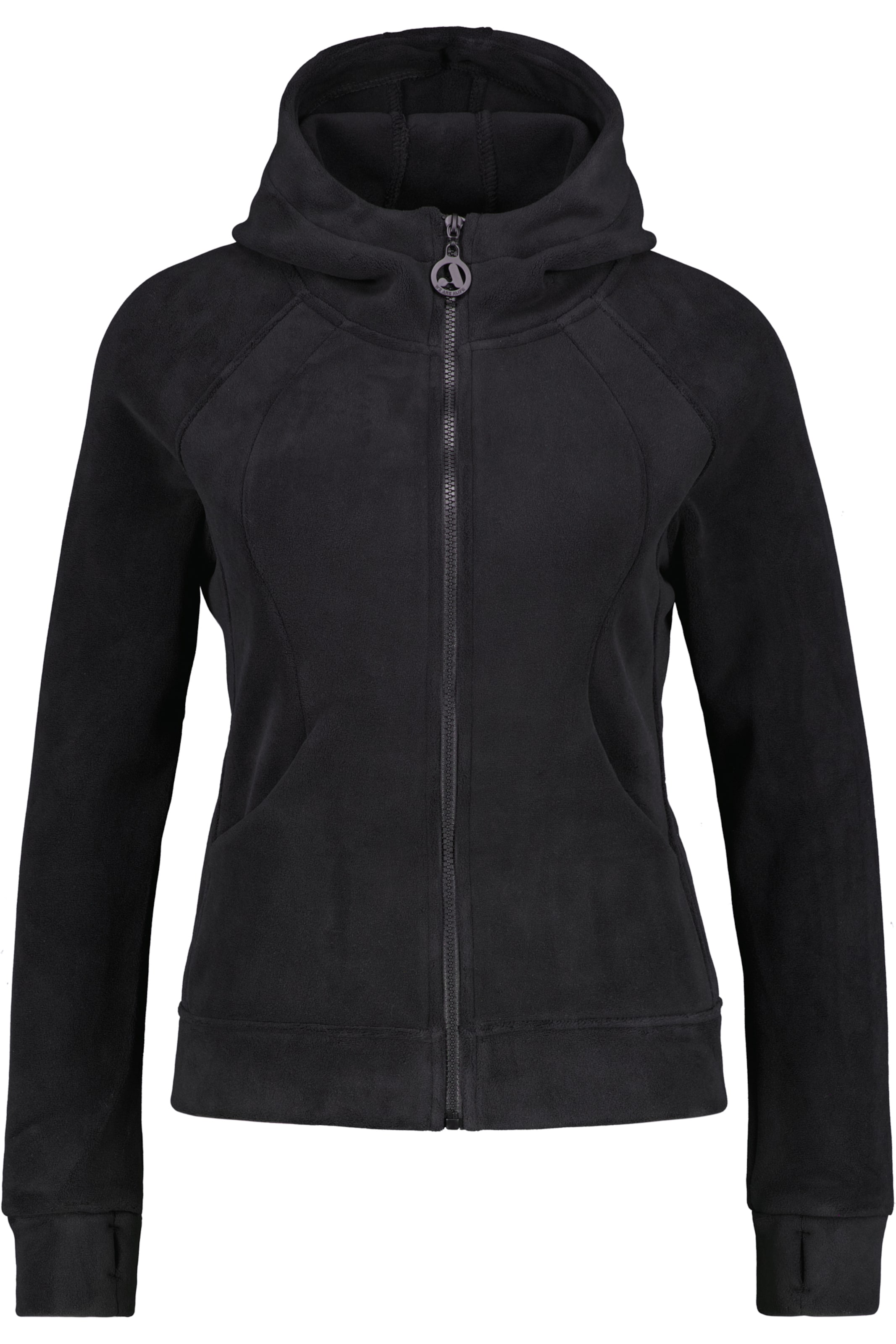 alife & kickin Fleece Jacket 'AyuAK F' in Black: front