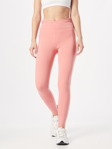 DKNY Performance Skinny Workout Pants in Pink: front