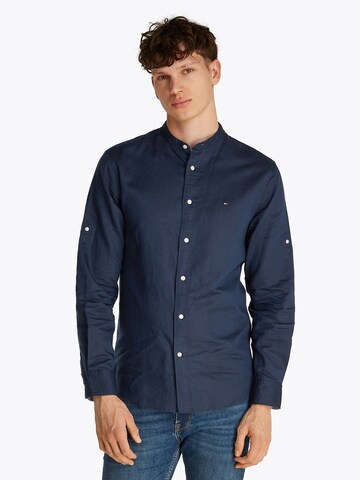 Coupe slim Chemise TOMMY HILFIGER en bleu : devant