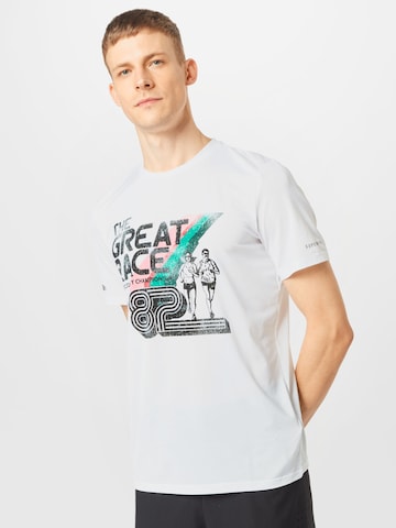 T-Shirt fonctionnel 'Great Race' Superdry en blanc : devant