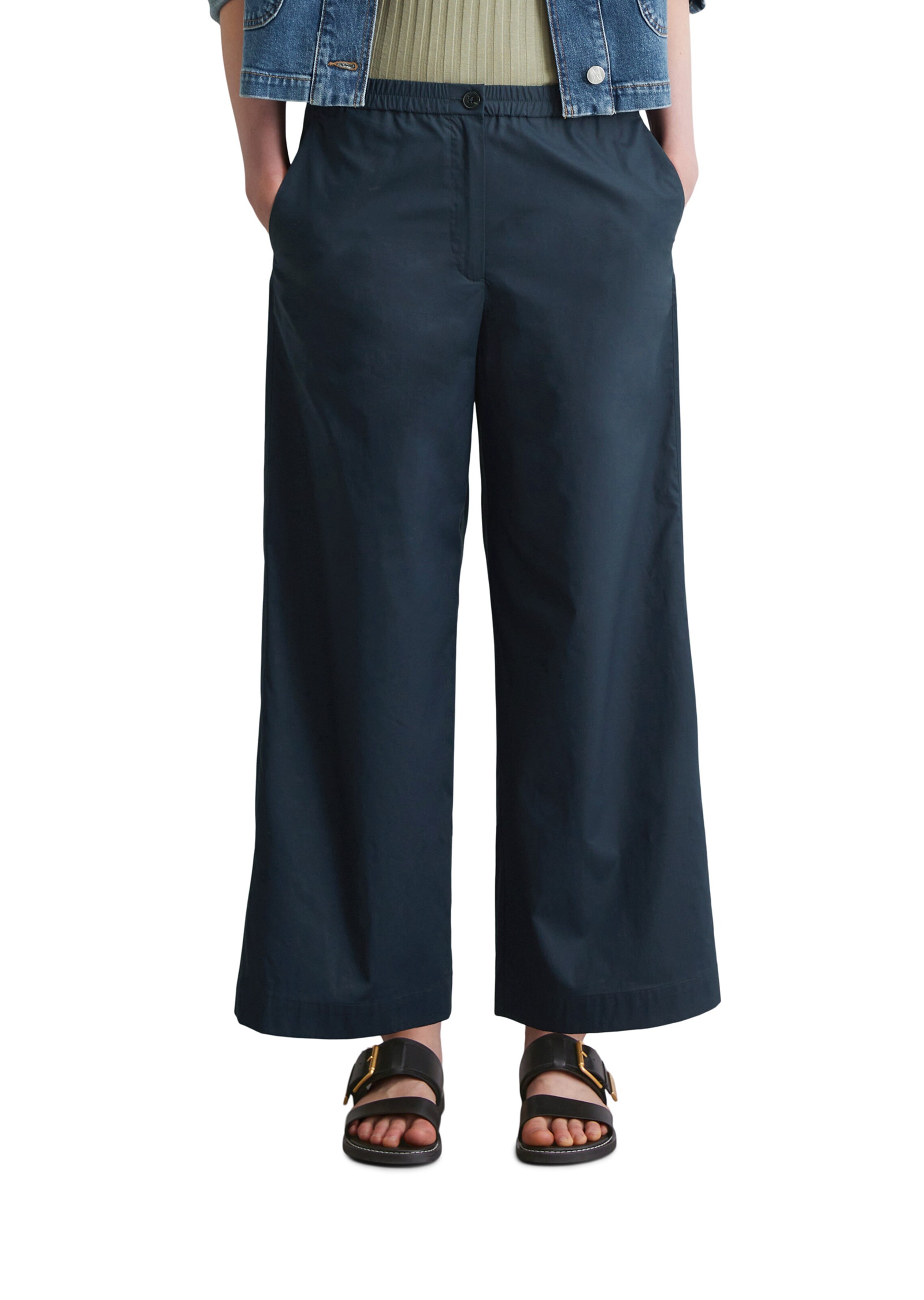 Marc O'Polo Loosefit Broek in Blauw: voorkant