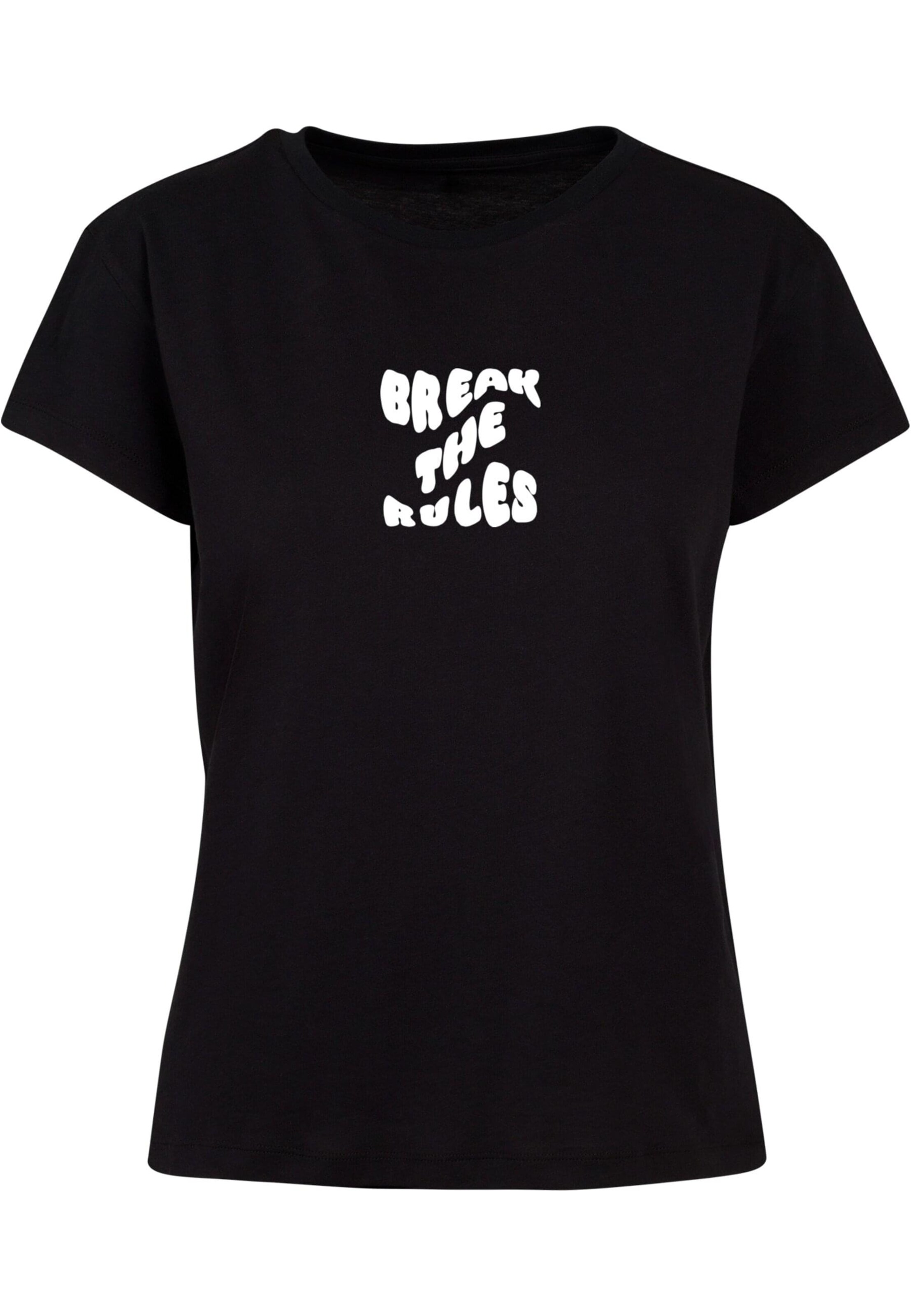 Merchcode Shirt 'Break The Rules' in Zwart: voorkant