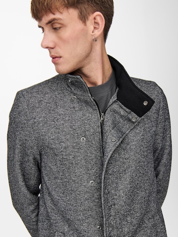 Only & Sons Between-Seasons Coat 'Oscar' in Grey