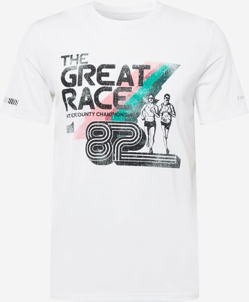 T-Shirt fonctionnel 'Great Race' Superdry en blanc : devant