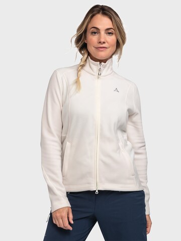 Schöffel Athletic Fleece Jacket 'Leona3' in White: front