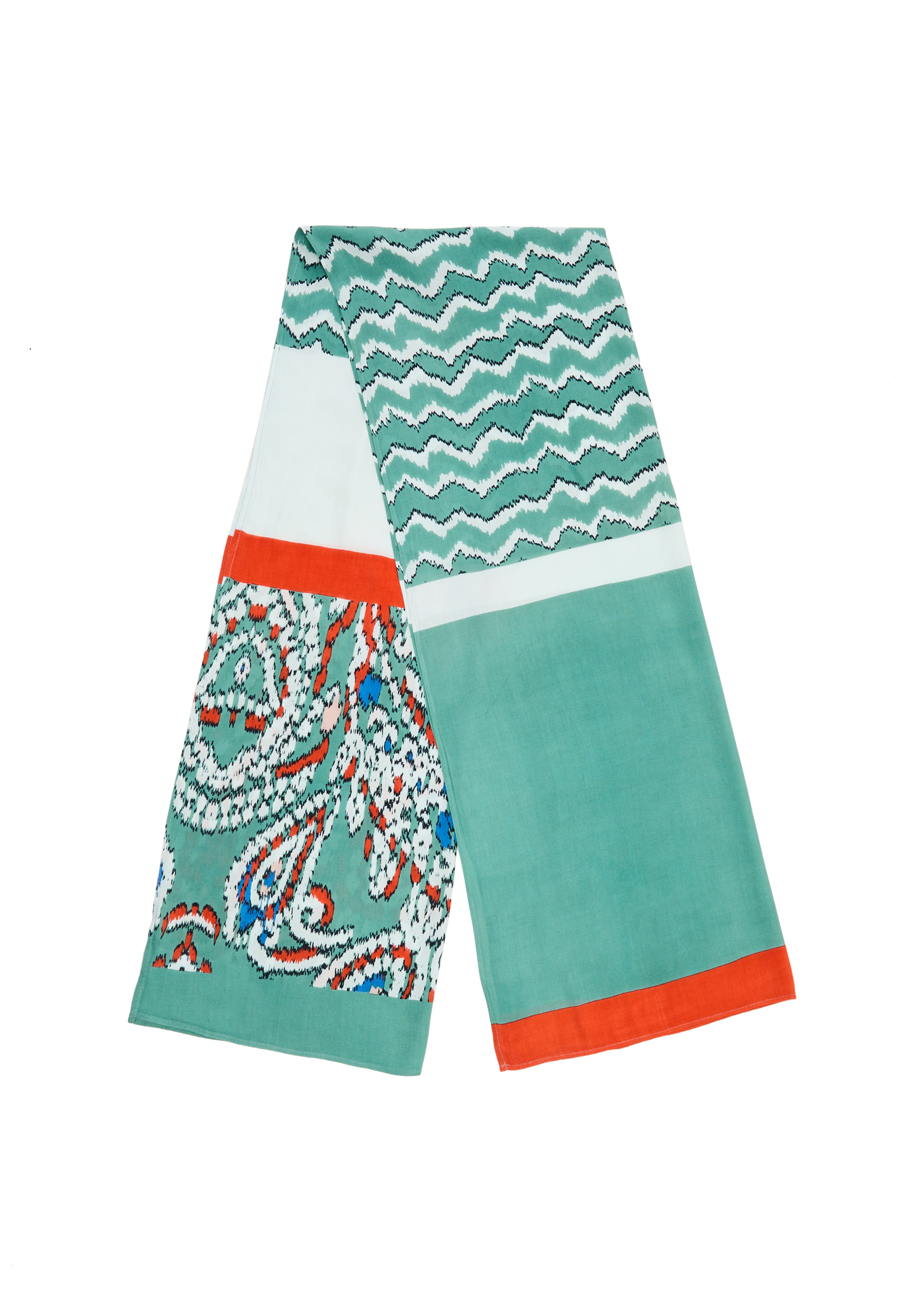 s.Oliver Schal in petrol / rot, Produktansicht