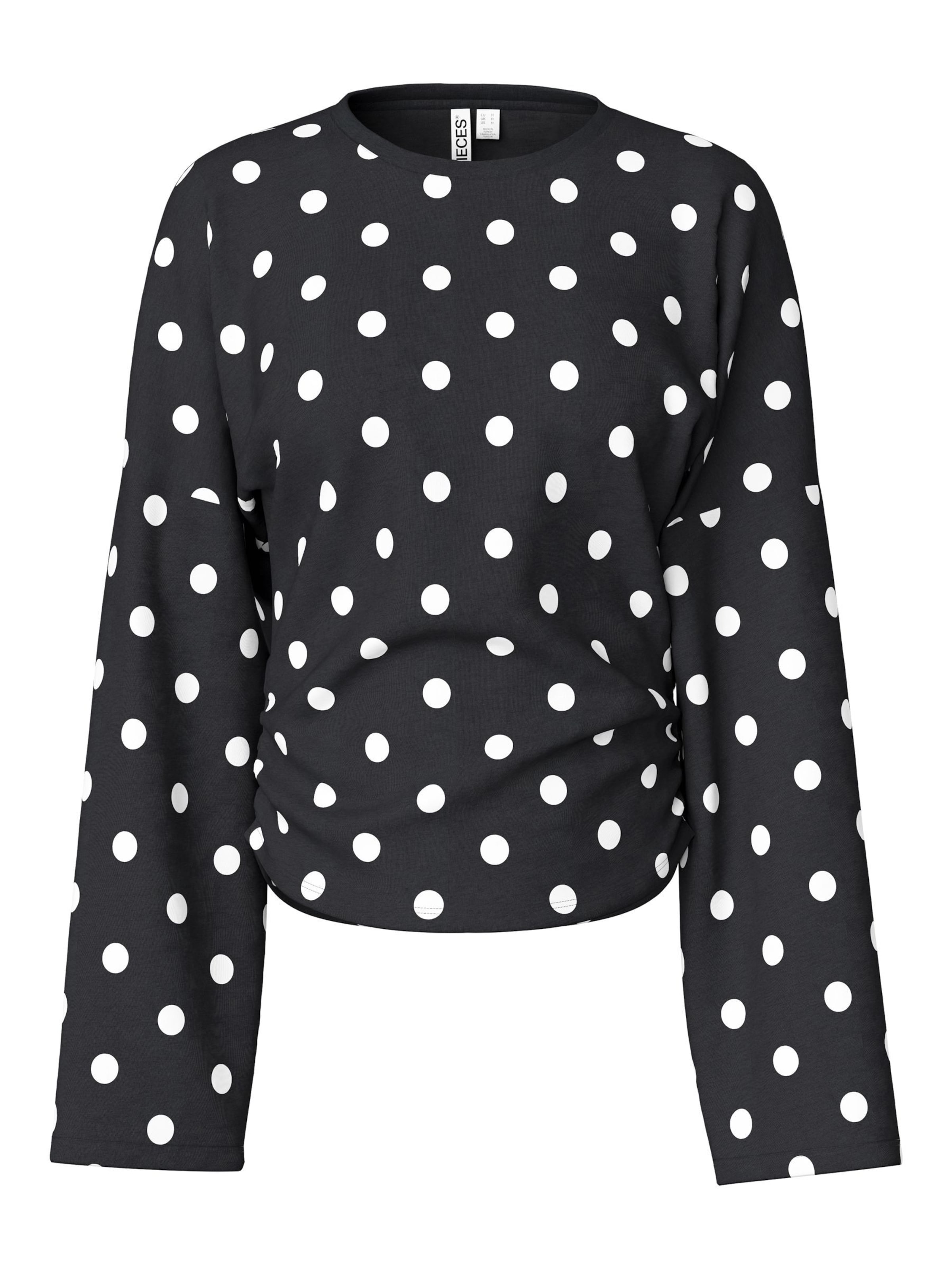 PIECES Shirt in XS in Black / White, Item view