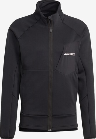 Veste en polaire fonctionnelle ADIDAS TERREX en noir : devant