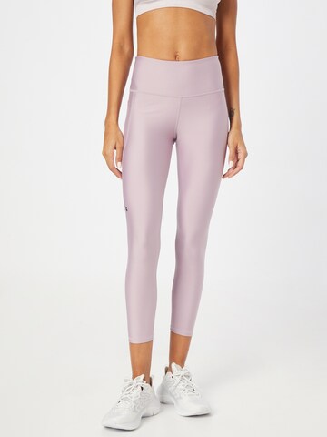 Skinny Pantalon de sport UNDER ARMOUR en violet : devant