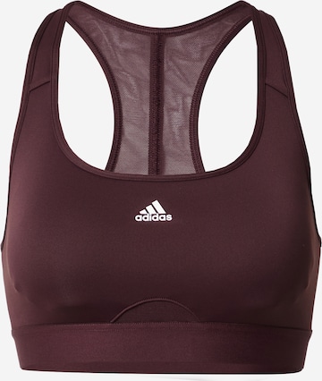 ADIDAS PERFORMANCE - Sujetador deportivo 'Powerreact Medium-Support' en marrón: frente