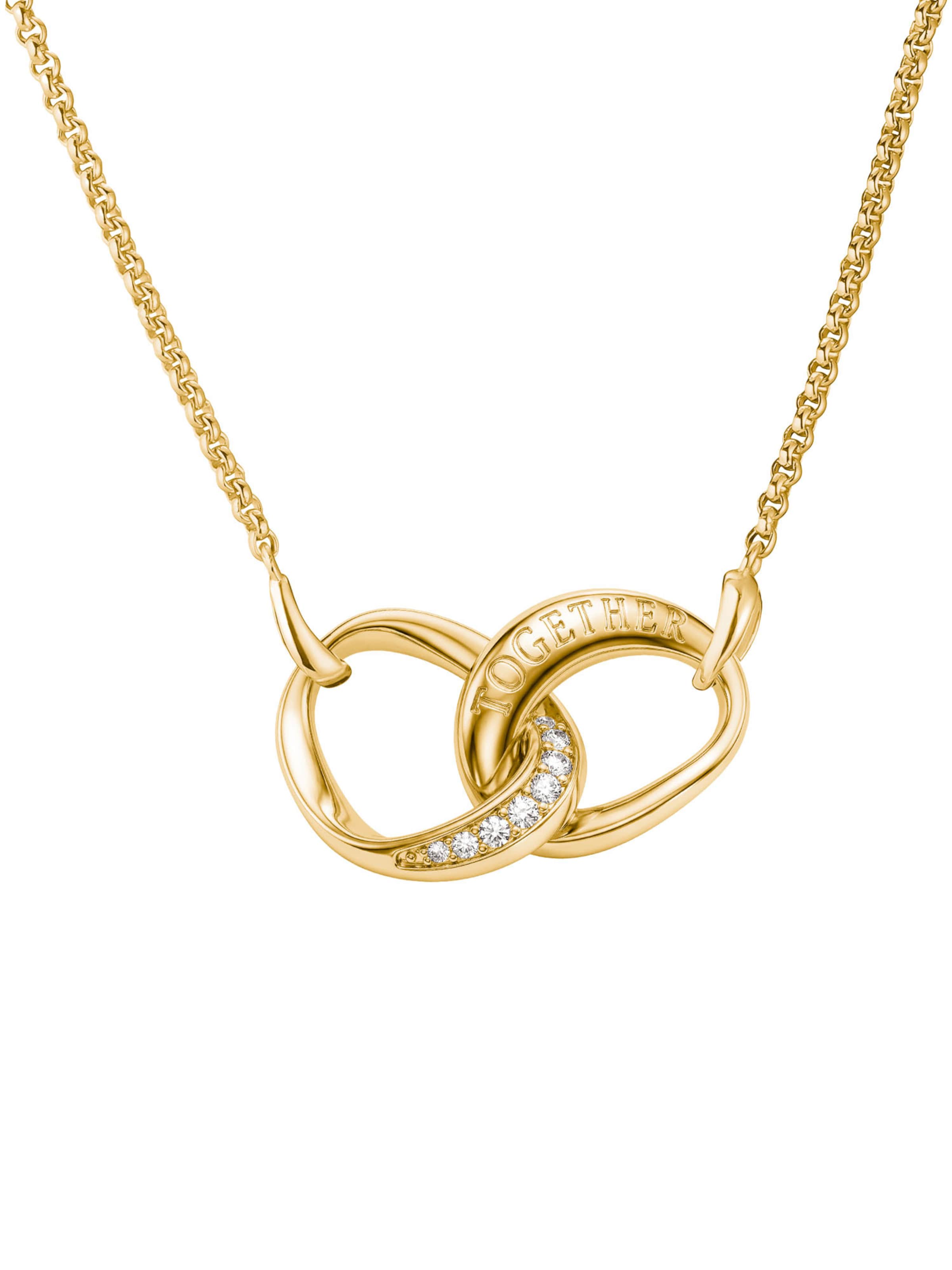 Thomas Sabo Necklace in 45 in Gold / White, Item view