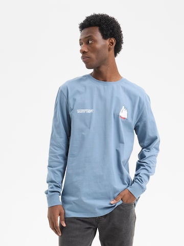 hydroponic - Camiseta 'Hydroponic x Peanuts Regular-Fit Long-Sleeve Ski Lift T-Shirt' en azul: frente