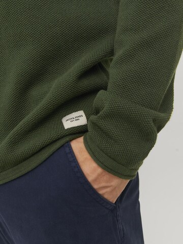 JACK & JONES Klasický střih Svetr 'JJEHill' – zelená