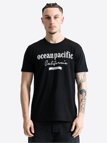 Ocean Pacific Μπλουζάκι 'Los Clavos' σε μαύρο: μπροστά