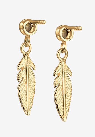 ELLI Earrings 'Feder, Solitär-Ohrring' in Gold