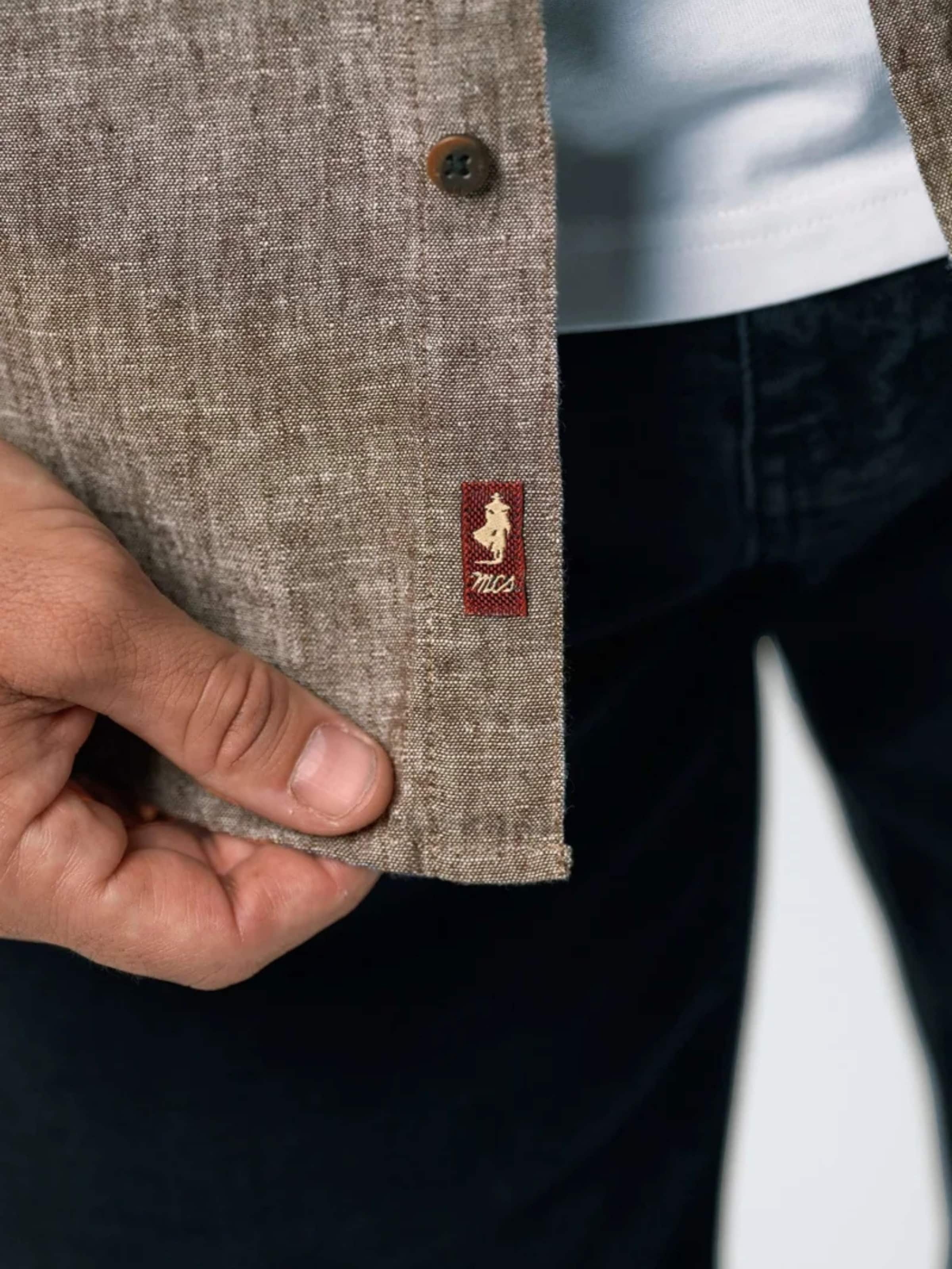 MCS Regular fit Overhemd ' Noah ' in Bruin