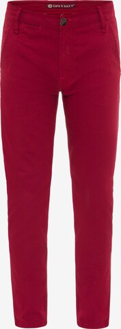 CIPO & BAXX Regular Chino Pants in Red: front