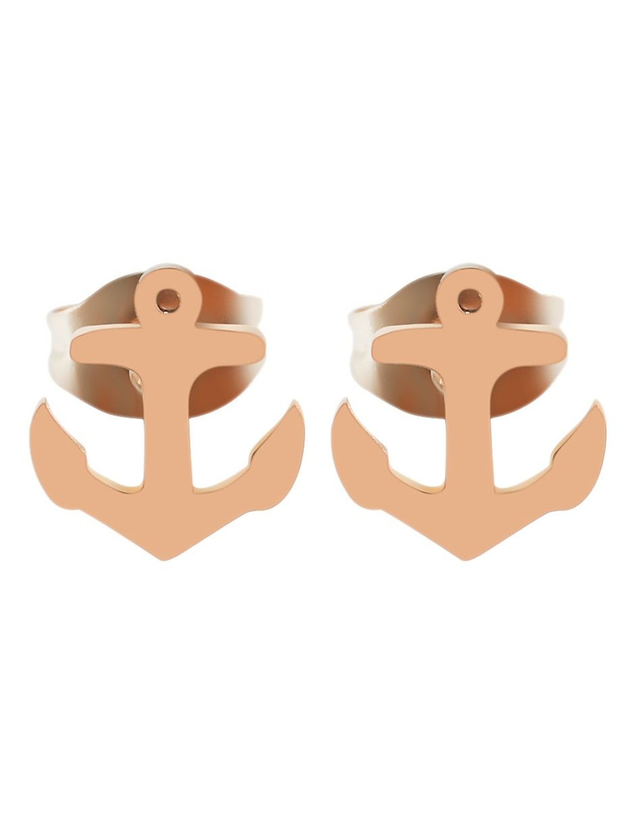 Akzent Earrings 'Edelstahl, Anker, 4 Farben, 8x7,5 mm, Maritimes Design' in Gold: front
