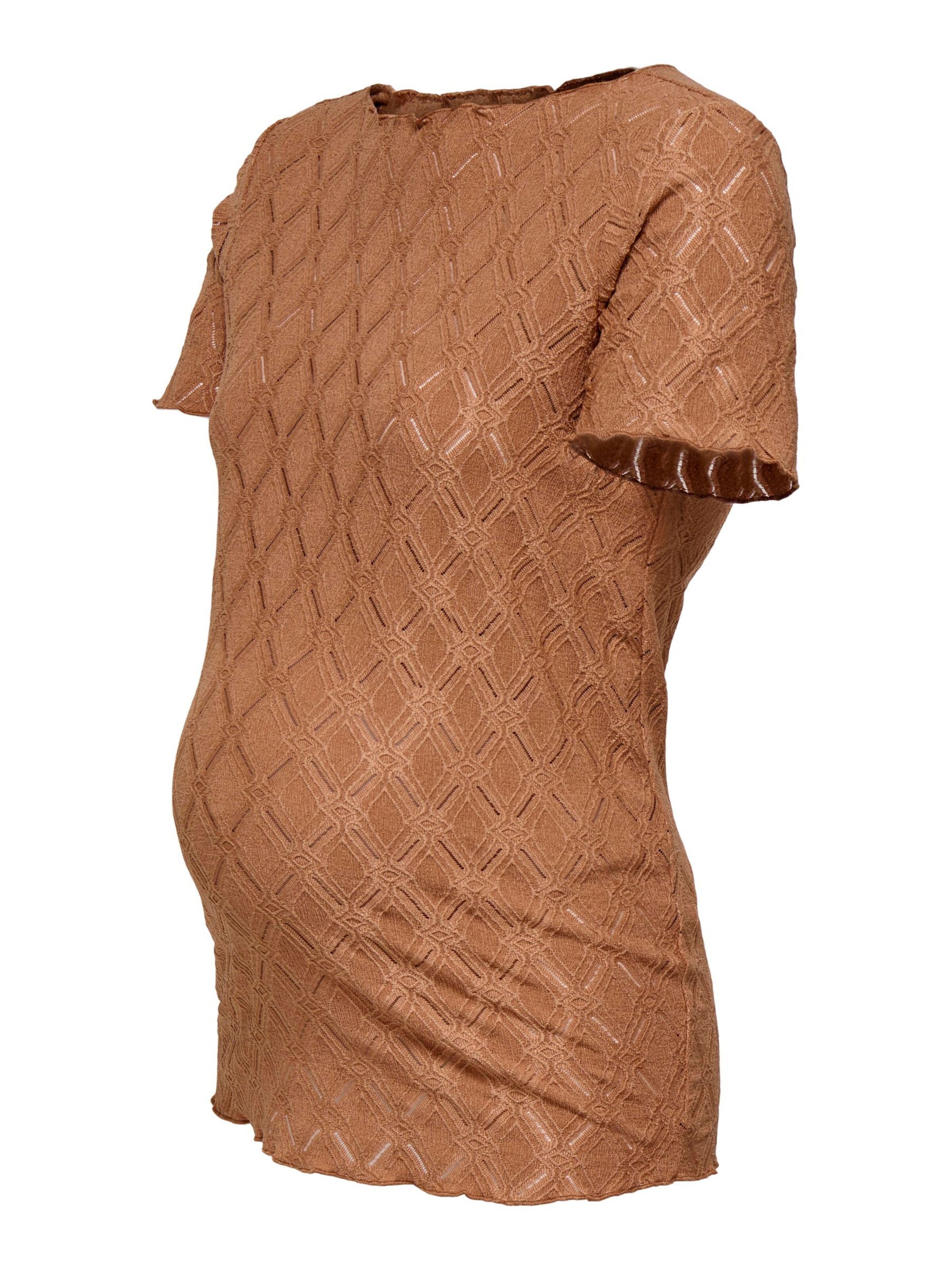 Only Maternity - Camiseta 'OLMJunila' en marrón: frente