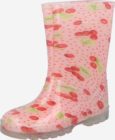 BECK Bottes en caoutchouc 'Kirschen' en vert / rose / rouge, Vue avec produit