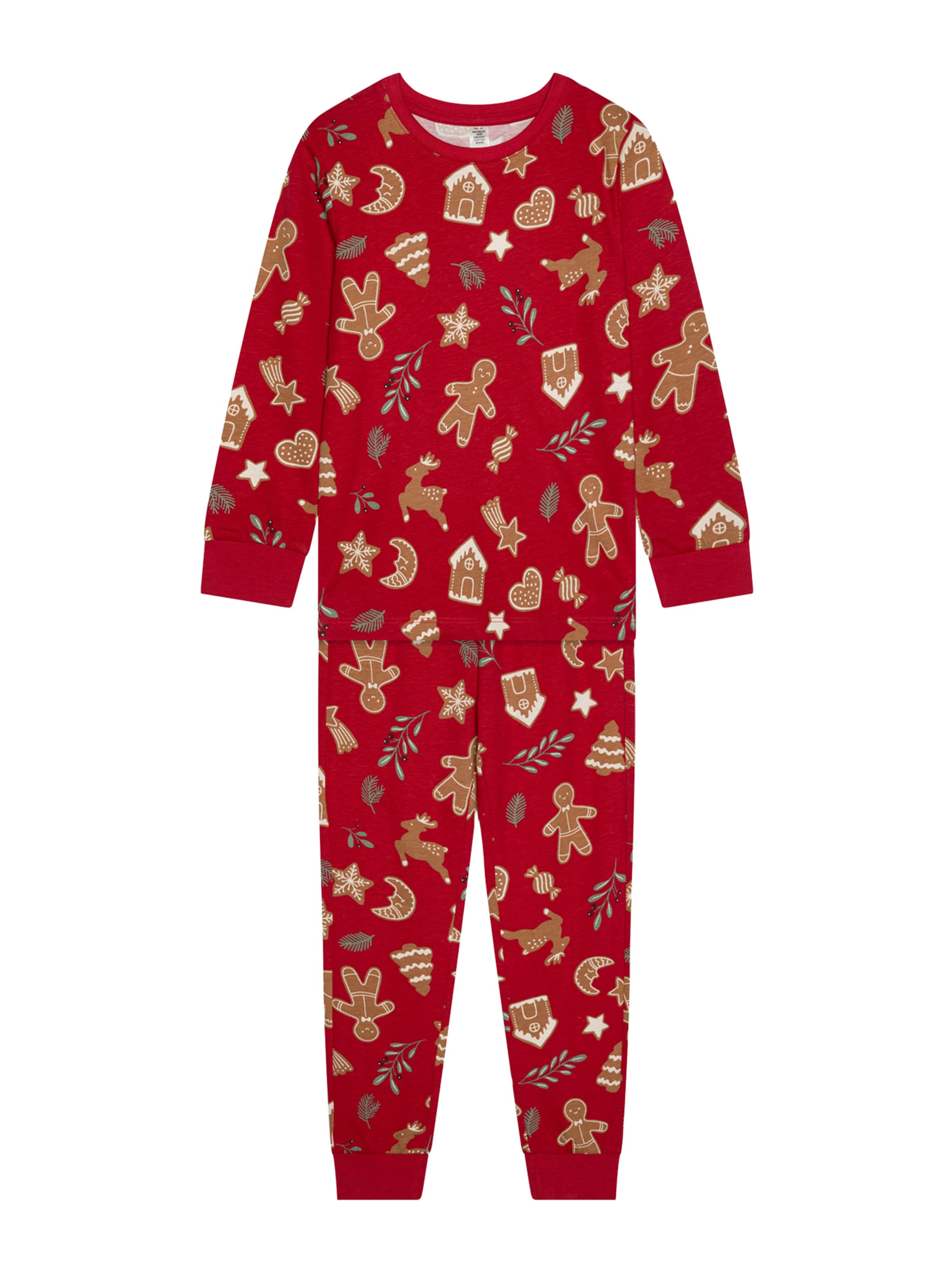 Lindex - Pijama 'Ginger Bread' en rojo: frente