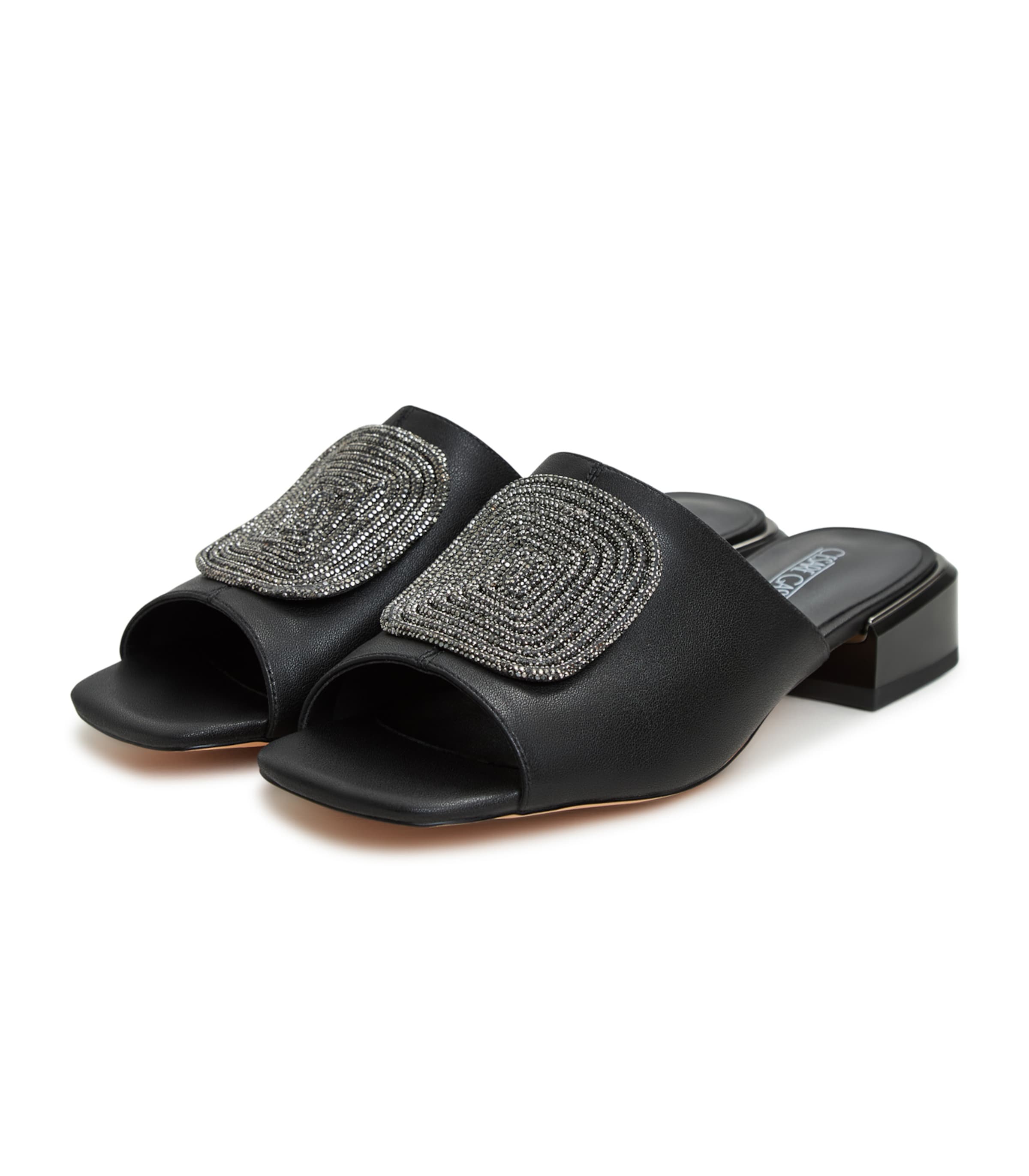 CESARE GASPARI Pantolette in Schwarz